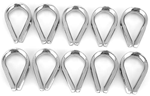 Alomejor Morsetti per Funi Metalliche per Barche in Acciaio Inossidabile da 8 Mm Anelli di Protezione per Cavi