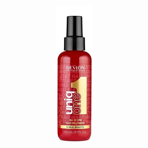 REVLON PROFESSIONAL UniqOne All in One Protector Térmico Pelo, Hidratación Profunda Cabello, Tratamiento en Spray sin Aclarado, Desenredante Pelo Mujer - Fragancia Celebration 150ml