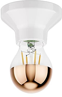 ledscom.de Lampada da soffitto Elektra porcellana bianca Lampada a specchio a testa LED, 839lm, bianco caldo