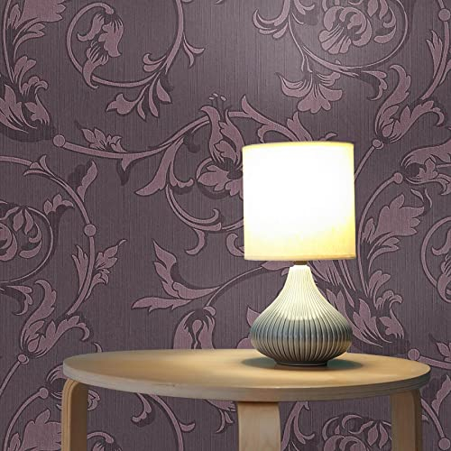 TADESSI Tapete Blumen Lenni M1-No.3798 | Vliestapete | Lila | Metallic | Klassik | Barocktapete