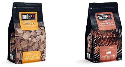 Weber Copeaux de Bois Hêtre - goût fumé Doux - 100% Naturel FSC - 0,7 kg & 17664 Mélange de copeaux de Bois, Porc, 0.7 kg 30,5 x 27,2 x 15,2 cm Noir