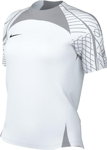 Nike, Women's Short-Sleeve Soccer Top (Stock), Soccer T-Shirt, White/Wolf Grey/Black, L, Donna