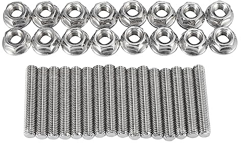 A ABSOPRO Exhaust Manifold Bolt Stud Manifolds for Ford F-150 (Set of 16)