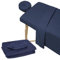 OUGPIU 3-teiliges Massageliegen Bettwäsche Set,Mikrofaser Premium-Gesichts Bettbezug,inklusive Bettlaken und Spannbettlaken mit Gesichtsauflage,für Beauty Salon Spa (Blau)