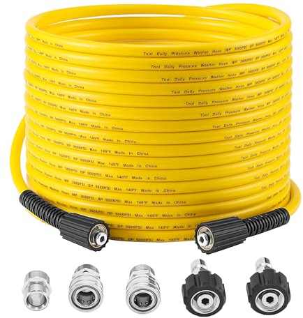 Tuyau d'extension de rechange résistant aux torsions pour nettoyeur haute pression Kit de connexion rapide 0,9 cm