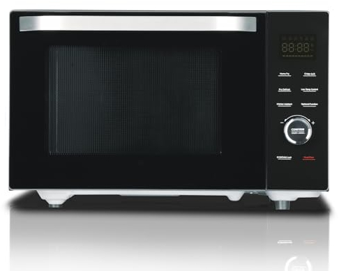 Techomey Four Micro-ondes Combiné, 34L, Micro-ondes Multifonctions 4 en 1, Micro-ondes1000W/Grill/Convection/à Air Chaud, 10 Menus Automatiques, Mode ECO, Plateau Tournant 315mm, Noir