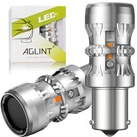AGLINT P21W LED Lampadine CANBUS 1156 BA15S 7506 382 1141 Singolo Contatto Baionetta LED Lampadina Auto Segnale Fanale Luci Indicatori di Direzione Ambra 2 Pezzi