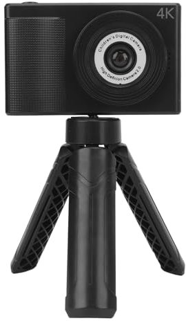 Appareil Photo Numérique FHD 1080P, Appareil Photo Numérique avec Trépied Double Objectif 40 MP HD Selfie Enregistrement Vidéo Caméscope Amusant pour étudiants et Enfants (Black)