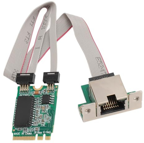 Yanmis M.2 A+E Gigabit Network Card, I210AT Chip RJ45 Single Port 10/100/1000Mbps High Speed Ethernet Card, Bent Pin Gigabit Ethernet Server Network Adapter for Desktop, PC