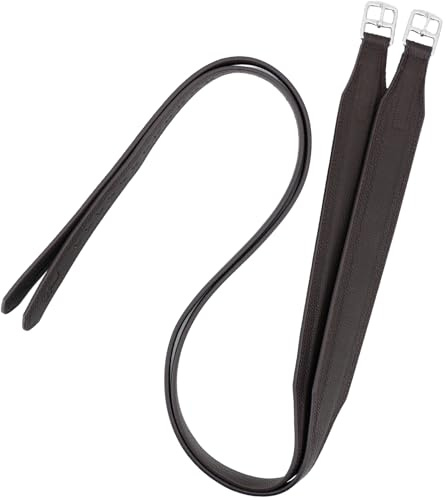 Jeereal Stability Stirrup Leathers for English Saddle Wide Body English Stirrup Leathers for Equestrian Riding (Dark Coffee, 54 / 135cm)