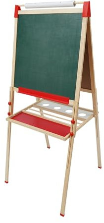 Magnet Standtafel, Kindertafel zweiseitig beschreibbar, mit Ablage, 65x65 cm, aus Kiefer und MDF, ab 3 Jahren