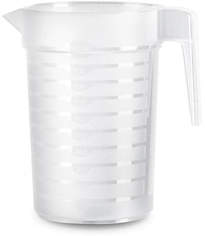 Acan Tradineur - Jarra medidora de plástico, Incluye línea de Medida, Recipiente para medir líquidos, Cocina y repostería, translúcido - 16,5 x 11,5 cm - 1 litro