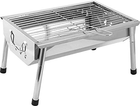 Parrilla de carbón portátil, Plegable, de Acero Inoxidable, para Camping, de sobremesa, pequeña