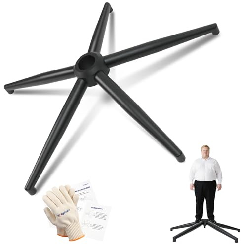 Rythalix 28 Office Chair Replacement Parts- Heavy Duty Base Replacement- 2500 Lbs Capacity Matte Black Metal Chair Legs with Universal Casters Sockets, for Most Office/Desk Chair