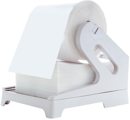 Vretti Porte-étiquette à Rouleaux externes Convient aux imprimantes d'étiquettes, pour rouleaux et pliés en ventilateur, support d'étiquettes pour imprimante de bureau, accessoire de bureau à,Blanc