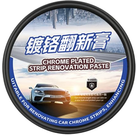Pulido para llantas cromadas, pasta brillante de 50 g para proteger contra arañazos, crema no abrasiva de acción rápida para la limpieza de faros, llantas y neumáticos
