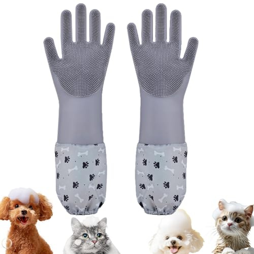Dog Washing Gloves,Dog Bathing Gloves,Cleaning Gloves Multifunction,Pet Dog Cat Grooming Glove, Silicone Cleaning Gloves Multifunction,for Pets Such as Long Haired Dogs Short Haired Dogs Cats Rabbits