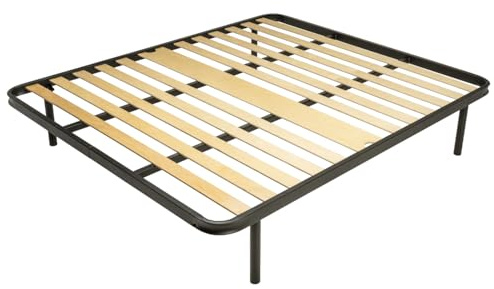 Win Bed - IDEALE - RETE MATRIMONIALE 160x190 Ortopedica a Doghe in Legno – Telaio in Acciaio Rinforzato con Piedi Antiscivolo Smontabili