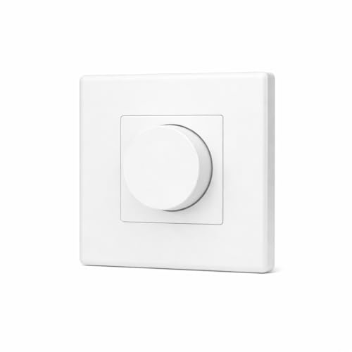 Masterled -Dimmer LED TRIAC 220V 80W, Regulador de Intensidad con Marco de Policarbonato, Control Táctil Rotativo, Empotrable en Pared, Compatible con Bombillas LED Regulables, Downlights y Tiras LED