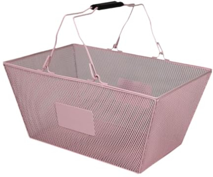 Gitohoni Cestino per in Ferro, Comodo, Resistente, Portatile, Da Portare a Mano, per Negozi di Bellezza, Supermercati, Bar, Rosa