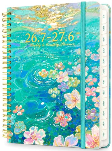Academic Daily Planner 2026-2027, July 2026 - June 2027 Diary, Half Year 400 Pages A5 Week Month Agenda Calendar Monthly Tabs for Teachers Students