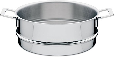 A di Alessi Pots&Pans Steamer Basket, (AJM307),6.5 x 30.5 x 24 cm, Polished Silver
