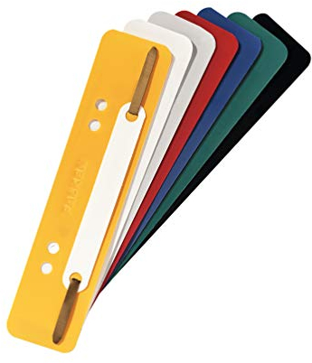 Original Falken 250er Pack Plastik-Heftstreifen Farbig sortiert. Aus PP-Folie kaufmännische Heftung Aktendulli Hefter Schnellhefter ideal für Büro und Schule