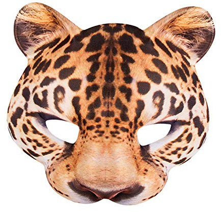 Boland - Halbmaske, Tiermaske mit realistischem Druck und Gummizug, ideal für Tier Faschingskostüme zum Karneval, für Halloween oder eine Mottoparty, Bunt