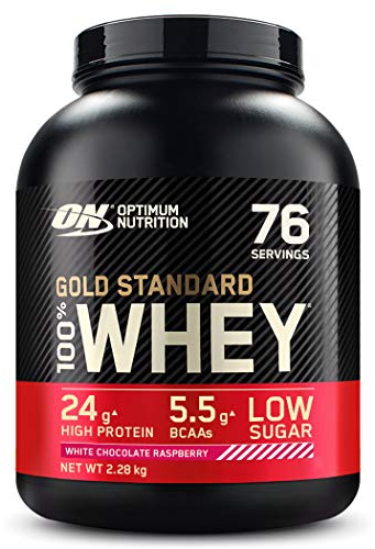 Optimum Nutrition Gold Standard 100% Whey, Proteinpulver, Geschmack White Chocolate Raspberry, 2.28kg, 73 Portionen