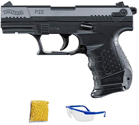 ASM WALTHER P22. Pistola Airsoft calibro 6 mm (arma ad aria compressa con pallini di plastica o PVC). Sistema: molla. (Potenza: 0,5 joule)