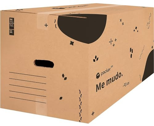 packer PRO Lot de 10 Boîtes en Carton pour Déménagement et Rangement avec Poignées, Carton Ultra Résistant, 600 x 400 x 400 mm