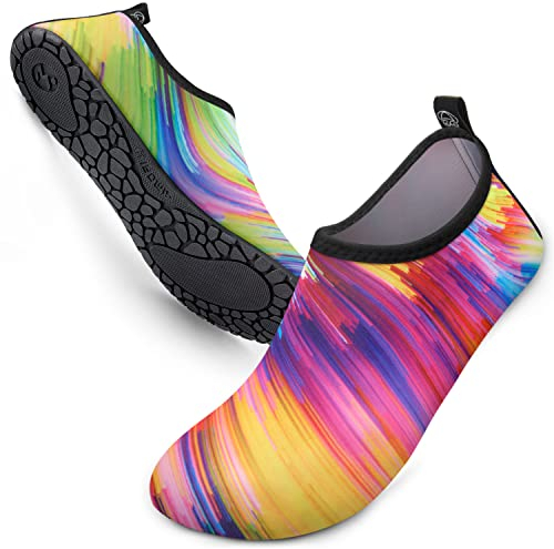 SIMARI Wasserschuhe Damen und Herren, schnelltrocknend, Barfuß, für Outdoor, Strand, Schwimmen, Sport, Yoga, Schnorcheln 198 Colorful, EU 42/43, SWS001