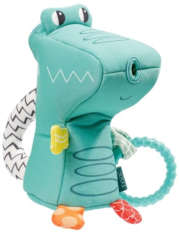 Fehn Badetier Gieß Krokodil – Baby Badespielzeug für die Badewanne - Wasserspielzeug Stoff Gießkanne für fröhlichen Badespaß – Badewannenspielzeug für Babys und Kleinkinder ab 0+ Monaten