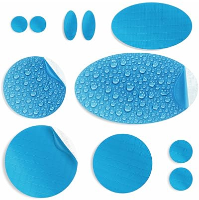 aZengear Repair Patches for Jackets, Tent, Shoe Toe, Air Mattress, Inflatables, PVC Gear - Waterproof, Self-Adhesive, Tear-Cold-Heat-Resistant, Down Puffer Coat (11 Pcs, Turquoise)
