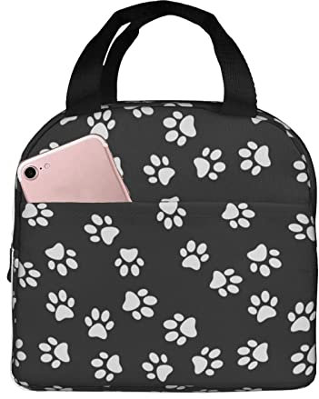 XVBCDFG Bolsa de almuerzo con estampado de pata para oficina al aire libre, papel de aluminio portátil, aislamiento grueso y bolsa Bento para mantener fresco