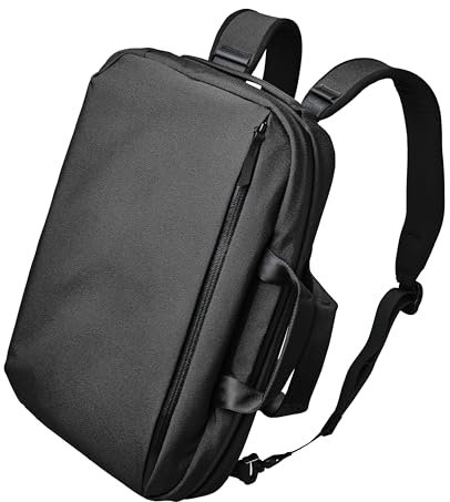 ALPAKA Elements Tech Brief Pro 12L -3-in-1 Recycled Fabric Laptop Briefcase Backpack for 16 Laptop, Anti-Theft Secure with Luggage Pass-Through, Water-Resistant, Fits Tech & Business Essentials,Black