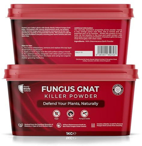 Fungus Gnat Killer Powder 1kg Diatomaceous Earth Formula for Effective Fungus Gnat Control - Fast-Acting Gnats Killer for Indoor Plants - Superior Diatomaceous Earth Pest Control for House Plant Bugs