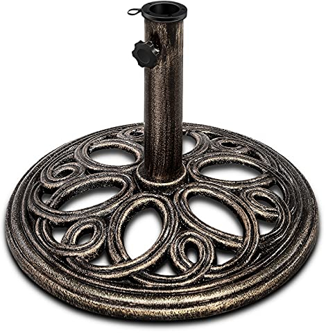 KOMFOTTEU Sonnenschirmständer Metall, Schirmständer für Schirmstock 38/48mm, Schirmhalter rostfrei & robust, Balkonschirmständer & Sonnenschirmfuß für Markt, Terrasse, Outdoor