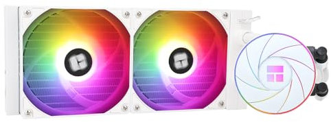 Thermalright Aqua Elite 240 White ARGB V4 CPU Water Cooling,White Aio CPU Cooler, 240 Cooling Row Size,Double PWM Fans with S-FDB Bearings,for AMD/AM4/AM5,Intel LGA1851/1150/1151/1200/2011/ 1700