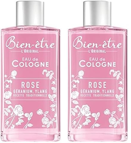 BIEN ETRE Bien-être - Eau de Cologn Rose au Parfum de Géranium/Ylang - 250 ml (Lot de 2)
