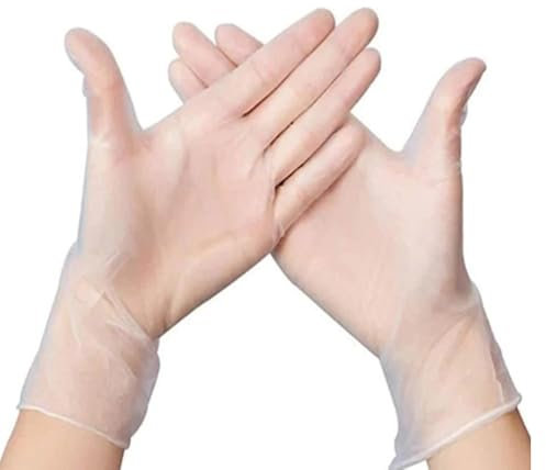 The Real Touch Clear Vinyl Disposable Gloves - Powder-Free - Comfortable, Multi-Purpose Use for Cooking, Cleaning, Food Handling, Tattoo, and Kitchen Cleaning (100, XL)