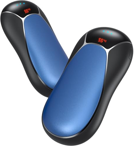Calentador de Manos Recargable 8000mAh, Calentador Portátil Reutilizable 2 en 1 USB, Hand Warmer 3 Segundos Calor Rápido para Camping Caza Senderismo