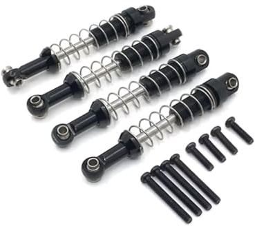 Rc Parts Accessories For MN D90 D91 D96 For MN98 99S For WPL C14 C24 B14 B24 1/12 Metal 4PCS Outer For Spring Shock RC Car Parts Accessories Upgrade Replacement Use(Black)