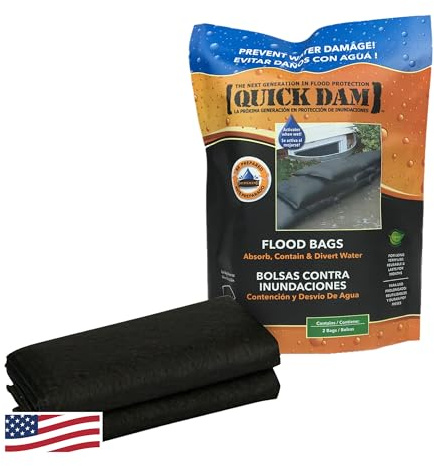 Quick Dam QD1224-2 Water Activated Flood Bags (2 Pack), Black, 2 Count