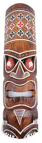 Coco Papaya Masque Tiki Hawaï 50cm en bois.