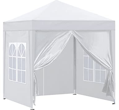 CLIPOP Pop Up Pavillon 3 x 3 m Faltpavillon mit 4 Seitenwänden und Tragetasche, strapazierfähig, sofortiger Schutz, für Hochzeit, Outdoor, Camping, Strand