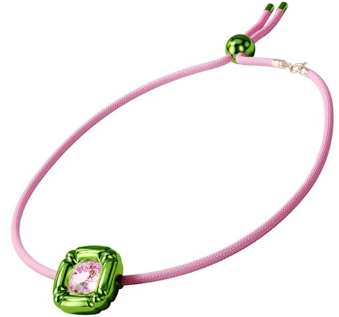 Swarovski Dulcis Halskette, Rosafarbene Damenhalskette mit Anhänger und Strahlendem Kristall