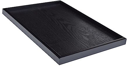 BESTonZON Bandeja De Madera Estilo Retro para Almacenamiento De Velas Bandeja Decorativa para Comida Adorno Creativo para Escritorio El Hogar Hotel o Tienda Negra