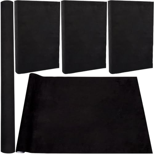 CRASPIRE Tela de Gamuza para Libros de 59 x 16.9 Pulgada Color Negro para Libros A3-A8 encuadernación Superficie de Tela Cubierta para Libros con Respaldo de Papel Álbum de Recortes Archivo Protector