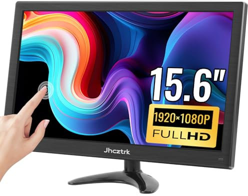 Jhcztrk - Portable Touch Screen Monitor, 15.6 Inch Mini PC Monitor with HDMI USB C, IPS HDR Display, 400Cd/m² FHD 1080P 99% sRGB Monitor